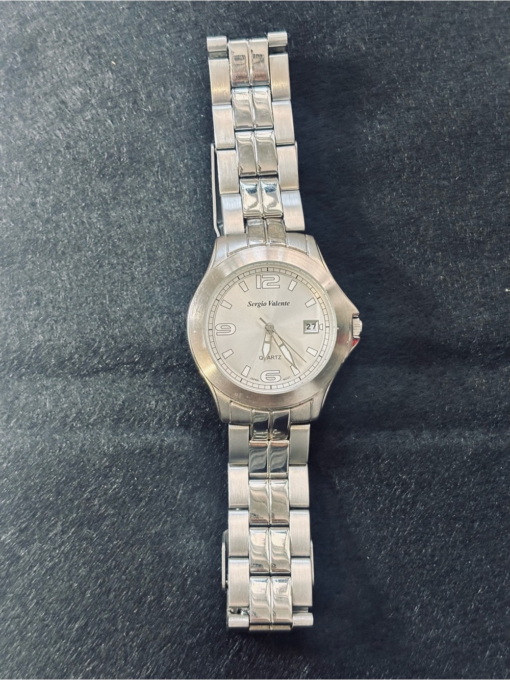 Vintage Sergio Valente Stainless Steel Metal Caseback Watch